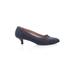 BeautiFeel Flats: Pumps Kitten Heel Work Blue Print Shoes - Women's Size 38 - Almond Toe