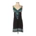 INC International Concepts Casual Dress - Slip dress: Black Aztec or Tribal Print Dresses - Women's Size Small