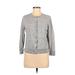 Croft & Barrow Cardigan Sweater: Gray Print Sweaters & Sweatshirts - Women's Size Medium Petite