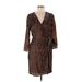 J.Crew Casual Dress - Wrap: Brown Tortoise Dresses - Women's Size 4