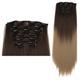 Hair Extensions 6PCS Clip in Hair Extensions, 22" Long Straight Synthetic Hairpiece 140g/set Clips in Hair Double Weft Fashion Hair Extensions for Women Hair Pieces (Color : 8T24, Size : 22inches-56