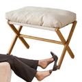 Wontool Footrest Stool | Desk Foot Rest Footstool,Soft Velvet Pouffe Footstool, High Padded Stool Seat for Living Room and Bedroom