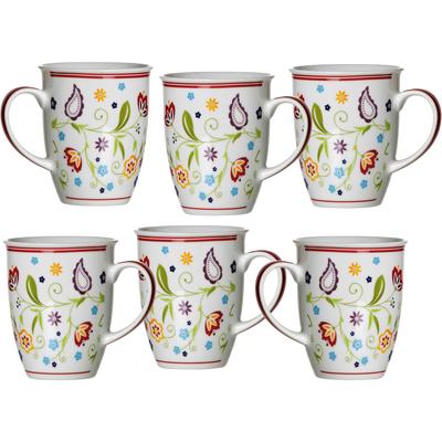 Becher RITZENHOFF & BREKER "Doppio Shanti, 6-teilig", bunt, H:10cm Ø:9cm, Porzellan, Trinkgefäße, Paisley-Blüten-Dekor Image