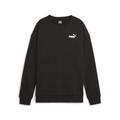 Kapuzensweatshirt PUMA "ESS+ RELAXED SMALL LOGO CREW TR" Gr. L, schwarz (puma black) Damen Sweatshirts