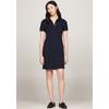 Polokleid TOMMY HILFIGER "1985 SLIM PIQUE POLO DRESS SS", Damen, Gr. S (36), N-Gr, blau (desert_sky), Piquu00e9, Obermaterial: 97% Baumwolle, 3% Elasthan, unifarben, casual, slim fit, Kurzarm, Kleider, Mit Knopfleiste und Logo Stickerei