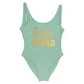 NeAfp Swimsuits for Women Heart Print One Piece Swimsuit Women Swimwear High Cut Low Back Bodysuit Bachelor Party Bathing Suit Swimming-green-squad-m