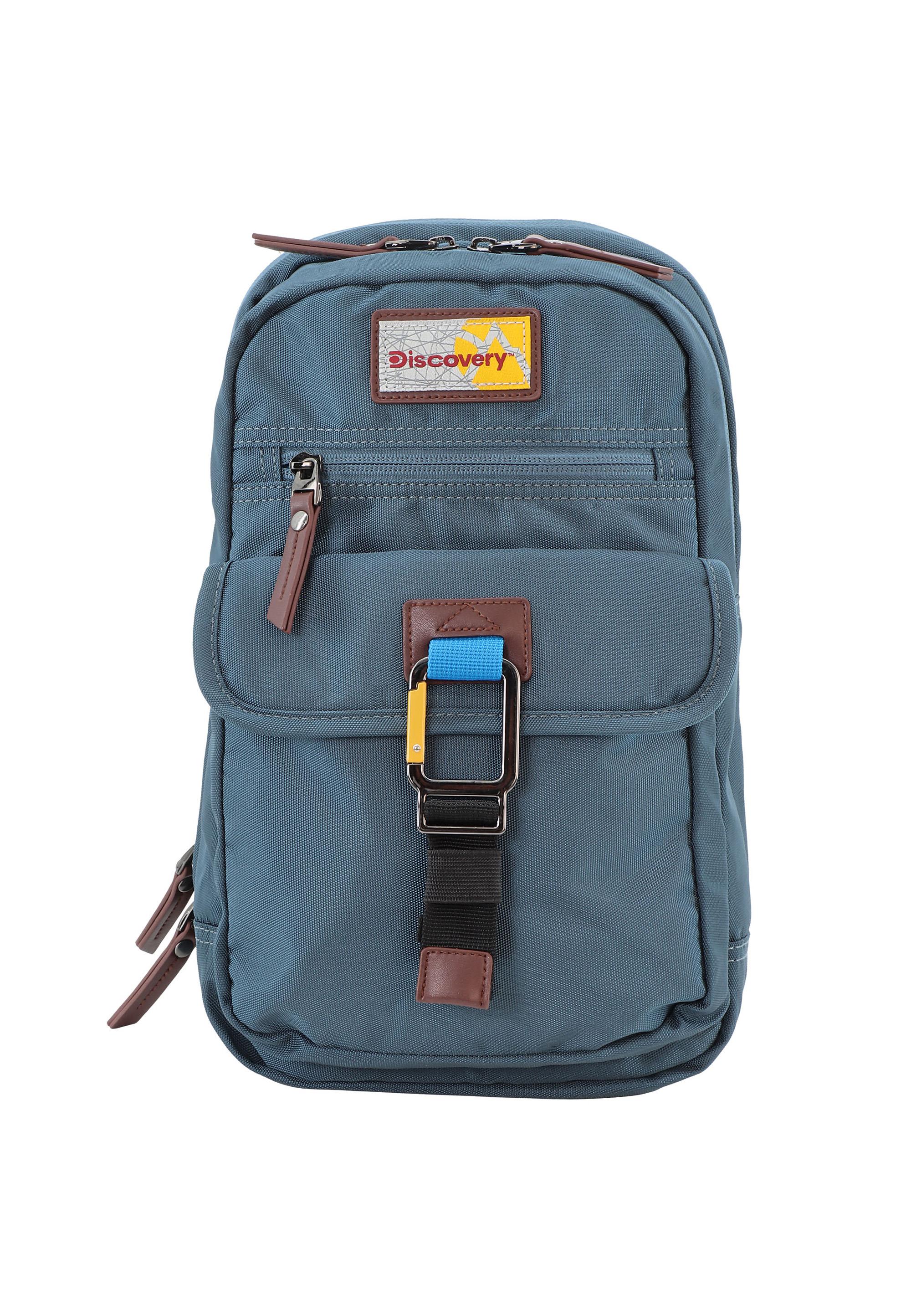 Schultertasche DISCOVERY "Icon", Damen, Gr. B/H/T: 20cm x 34cm x 12cm, blau, Kunstfaser, unifarben, Taschen, aus robustem rPet Polyester-Material Image