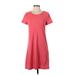 Gap Outlet Casual Dress - A-Line Scoop Neck Short sleeves: Red Solid Dresses - Women's Size Small