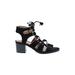 Old Navy Sandals: Strappy Chunky Heel Boho Chic Black Print Shoes - Women's Size 8 - Open Toe