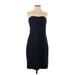 Merona Casual Dress - Sheath Strapless Sleeveless: Blue Print Dresses - Women's Size 8