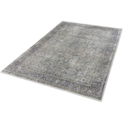 Teppich ASTRA "Scala 6621 222", blau (bordüre blau), B:240cm H:7mm L:330cm, Viskose, Teppiche, eleganter seidiger Flor, Viskoseteppich, Orient Optik Image