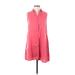 Giordano/Ladies Casual Dress - A-Line Collared Sleeveless: Pink Solid Dresses - Women's Size 00