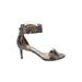 Via Spiga Heels: Gray Snake Print Shoes - Women's Size 7 - Open Toe