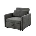 Sofa Chair - Latitude Run® Rinalds Lint Convertible Sofa Chair, Single Sofa Bed Fabric in Gray | 33.5 H x 36 W x 37.5 D in | Wayfair