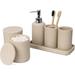Rubbermaid Black Bathroom Accessories Set 6 Pcs - Toothbrush Holder, Lotion Soap Dispensers, 2 Cotton Swab Holder Dispenser, Vanity Tray | Wayfair