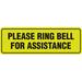 Signs ByLITA Standard Please Ring Bell For Assistance Sign Plastic in Black/Yellow | 1 H x 7 W x 2.5 D in | Wayfair STNPRBFA-YLLBM