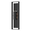 Hubbardton Forge Shadow Box Flush Mount Outdoor Wall Sconce Aluminum/Glass/Metal in White/Black | Extra Tall | Wayfair 302608-1006