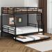 Isabelle & Max™ Aloah Full XL Over Queen Metal Bunk Bed w/ Trundle Metal in Black | 65.3 H x 63 W x 83 D in | Wayfair