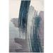 Blue/Gray 120 x 24 x 0.8 in Area Rug - Orren Ellis Rug Branch Drais Collection Modern Abstract Runner Rug White Blue | Wayfair