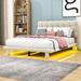 Hokku Designs Magdau Upholstered Platform Storage Bed Metal in Brown | 40 H x 60 W x 80 D in | Wayfair A4437B88870F452FAB25029A8EC68E1B