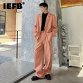 IEFB-Costumes en laine pour hommes blazers à revers à simple boutonnage pantalons décontractés à