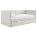 Everly Quinn Zariha Daybed w/ Trundle Upholstered/Polyester in White | 35.8 H x 87 W x 45.9 D in | Wayfair A25481CCAA5949C581B9639C68B77E91