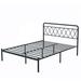 Mercer41 Kenzy 41.5" Steel Bed Frame Metal in Gray | 41.5 H x 54.3 W x 77.9 D in | Wayfair 04D131004DD3464881E9BFF33F0CB487