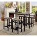 17 Stories Yanileth Rectangular 47.25" L x 12.5" W Dining Set Wood/Metal in Black/Brown/Gray | 36 H x 12.5 W x 47.25 D in | Wayfair