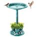 Fleur De Lis Living Sterns Resin Birdbath Resin in Blue | 28 H x 20 W x 20 D in | Wayfair C1E14CC0CF5A4C1A9D505A83B6C76C5D