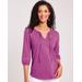 Blair Women's Pintuck Embroidered Top - Purple - S - Misses