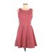 Umgee Casual Dress - A-Line Scoop Neck Sleeveless: Red Print Dresses - Women's Size Medium