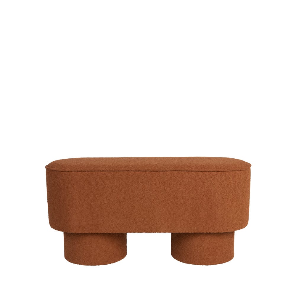 Banc arrondi en tissu bouclette L93cm - Rouille