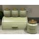 Sage Green Tea Coffee Sugar Canisters Set with optional Biscuit / Cookie Jars and Bread Bin Box up to 5 Piece Kitchen Storage Container set