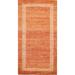Geometric Bordered Gabbeh Kashkoli Runner Rug Hand-knotted Wool Carpet - 2'5" x 4'8"