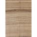 Earth Tone Kilim Modern Rug Hand-woven Reversible Wool Carpet - 4'4"x 5'9"