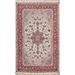 Wool/ Silk Vegetable Dye Floral Isfahan Persian Area Rug Hand-knotted - 3'8" x 5'7"