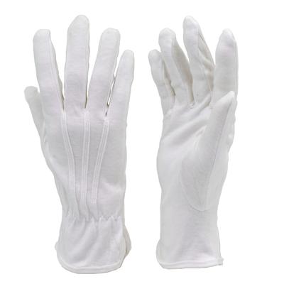 G & F Products 100% Premium White Cotton Marching Band Parade Formal dress gloves, 12 Pairs - Medium
