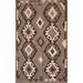 Brown Kilim Accent Rug Hand-Woven Wool Carpet - 3'4"x 5'5"