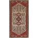 Geometric Abadeh Persian Vintage Runner Rug Handmade Wool Carpet - 2'0"x 4'9"