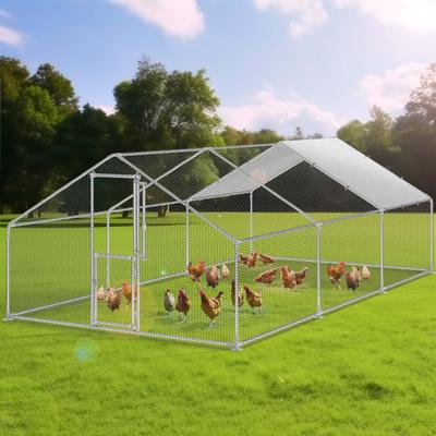 Moasis Large Metal Chicken Coop Cage with Cover Poultry Fence Outdoor,Poultry Cage for Rabbits Goose Ducks