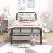 Twin Size Bed Frame Platform Bed with Rustic Vintage Wood Headboard