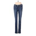 Rag & Bone/JEAN Jeans - Mid/Reg Rise Skinny Leg Denim: Blue Bottoms - Women's Size 25 - Dark Wash