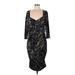Miss Tina by Tina Knowles Casual Dress: Black Acid Wash Print Dresses - Women's Size Medium