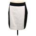 The Limited Casual Pencil Skirt Knee Length: Ivory Color Block Bottoms - Women's Size 12