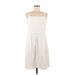 Ann Taylor LOFT Outlet Casual Dress - Mini Square Sleeveless: Ivory Solid Dresses - Women's Size 10 Petite
