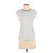 Ann Taylor LOFT Sleeveless T-Shirt: Gray Tops - Women's Size Small