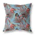 26 Coral Blue Tropical Indoor Outdoor Throw Pillow
