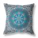 16 X 16 Blue And Pink Zippered Geometric Indoor Outdoor Throw Pillow