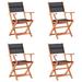 Folding Patio Chairs 4 pcs Solid Eucalyptus Wood&Textilene