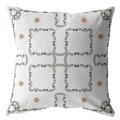 26 White Floral Indoor Outdoor Throw Pillow